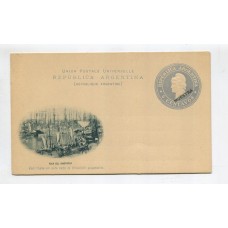 ARGENTINA ENTERO POSTAL GJ TAR-23d-D TARJETA CON VISTA Y SOBRECARGA MUESTRA + VARIEDAD U$ 25